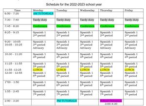 Schedule